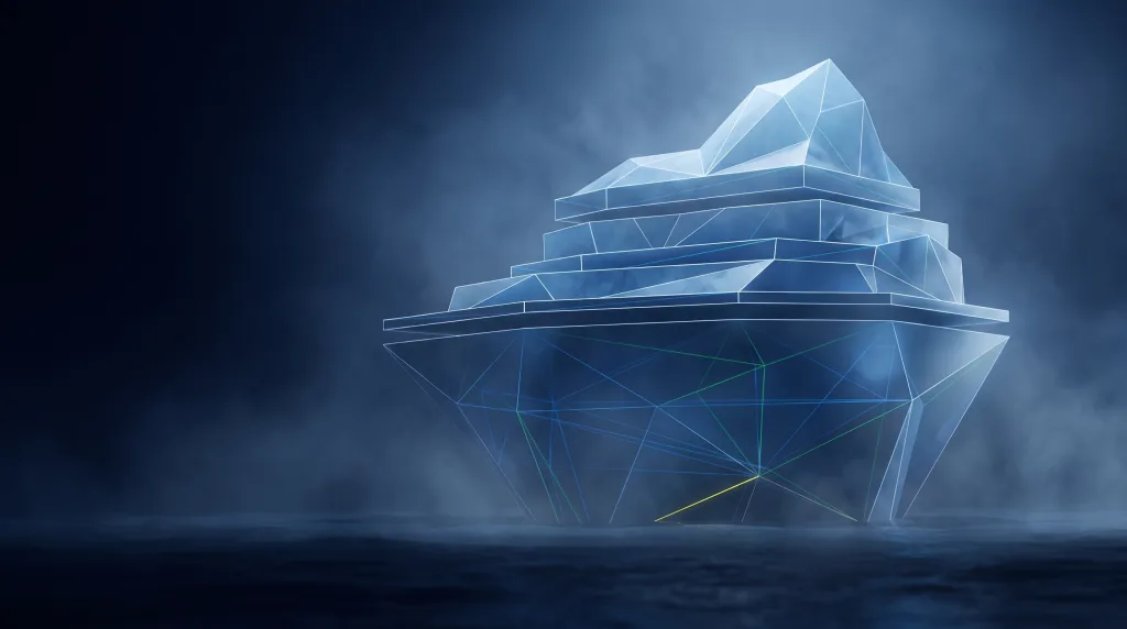 Faceted iceberg, small above the waterline and vast below, for Boost Your Online Presence with Local Website Design Experts.